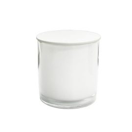 white glass jar with white lid