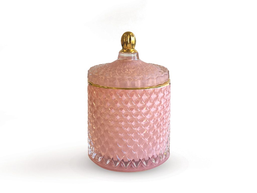 Small Geo Cut Glass Jar (230 ml) – Royal Pink (R.5) - Luxury Candle ...