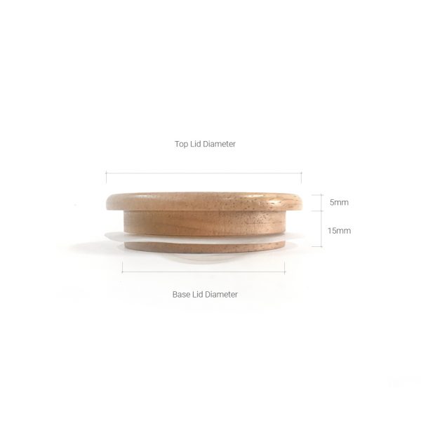 Small Rubber Wood Lid with Silicone Seal Luxury Candle Supplies