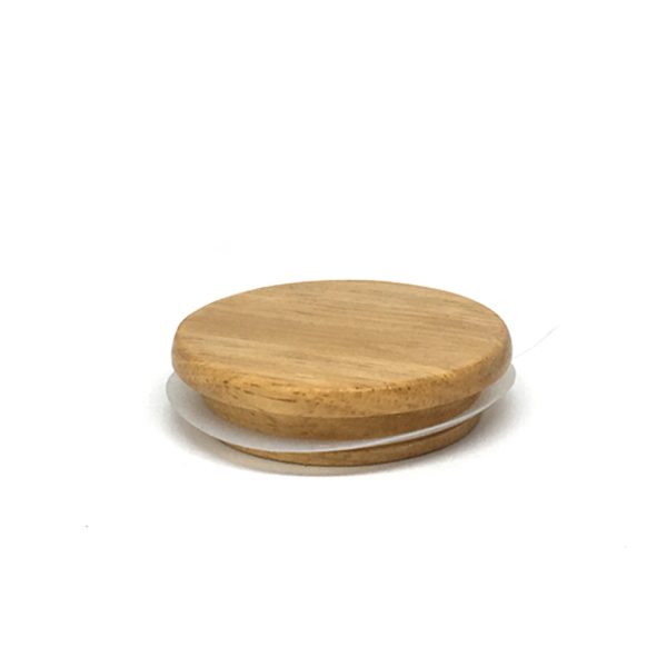 Small Rubber Wood Lid with Silicone Seal - Luxury Candle Supplies