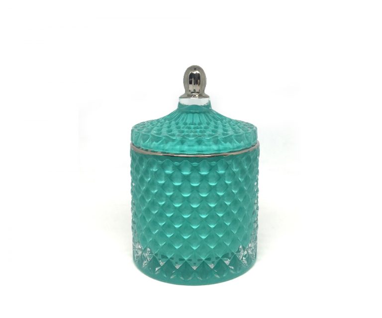 Large Geo Jar (500 ml) Royal Teal with Silver (R.7M) Luxury Candle