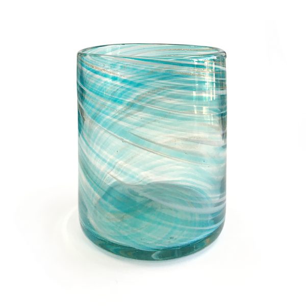 Extra Large Vogue Texas Jar Mint Blue Swirls Luxury Candle Supplies