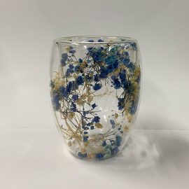 Large Botanical Jar - Babysbreath Blue