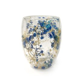 Large Botanical Jar - Babysbreath Blue