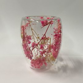 Large Botanical Jar - Babysbreath Pink