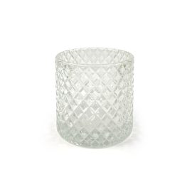 Small Geo Jar No Lid - Clear (Jar only no lid) (3A)