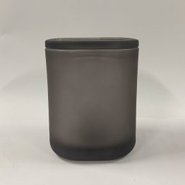 Large Cube Jar w Lids - Frosted Grey