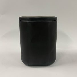 Large Cube Jar w Lids - Matte Black