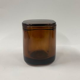Small Cube Jar w Lids - Amber