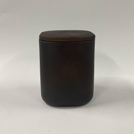 Small Cube Jar w Lids - Frosted Amber