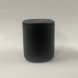 Small Cube Jar w Lids - Matte Black