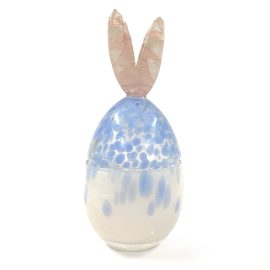 Easter Bunny Jar - Blue with Pink Ears