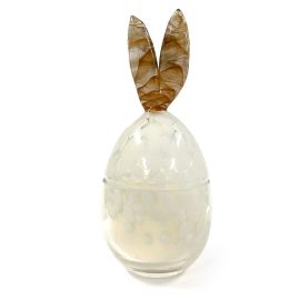 Easter Bunny Jar - White with Amber Ears