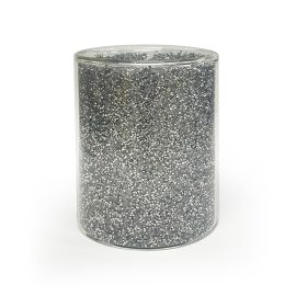 Large Double Walled Glitter Jar - Silver