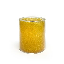 Small Double Walled Glitter Jar - Yellow