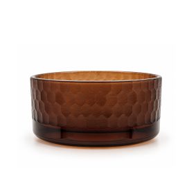 Wide Candle Bowl - Honeycomb Amber