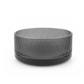 Wide Candle Bowl - Honeycomb Smokey Grey