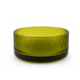 Wide Candle Bowl - Honeycomb Green