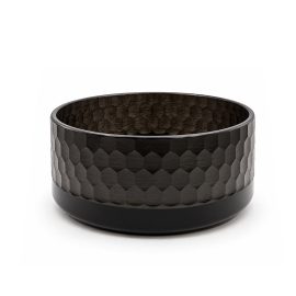 Wide Candle Bowl - Honeycomb Gloss Black